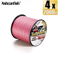 Ashconfish 4เส้น2000เมตรเอ็นตกปลาถัก PE เส้น X4เส้น2-80LB