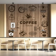 ! WALLPAPER DINDING 3D CUSTOM CAFE COFFEE SHOP/ KAFE KOPI (21BS-006) -