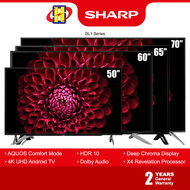 Sharp 4K UHD Android TV (50"-70") DL1 Series HDR 10 AQUOS LED Smart TV 4TC50DL1X / 4TC60DL1X / 4TC65DL1X / 4TC70DL1X