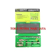 Tekiro Socket Set 1/4" - 3/8" 21 Pcs - Shock Socket Set Plastic Box