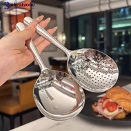 OKCATZONE Stainless Steel Serving Spoon Soup Ladle Large Round Head Slotted Spoon Kitchen Utensil Fo