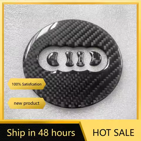 ！Car Steering Wheel Ring Trim Carbon Fiber Sticker Decal Cover Decoration For Audi A4 B8 B9 A3 S3 A4