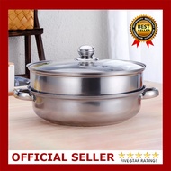 Multifunctional Stainless Steel Steamer Double 2 Layers Steamer Cooking Pot for Stewing and Siomai