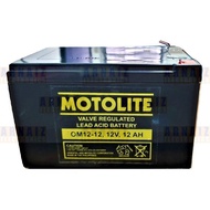 ◄Motolite Battery 12V 12Ah OM12-12 12 Volts 12 Ampere Rechargeable E-Bike Wheelchair Elevator Batter