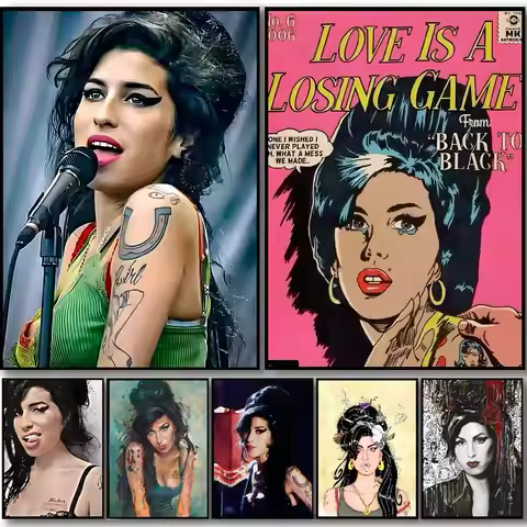 Famous Music Singer Amy Winehouse Poster Self-adhesive stickers are suitable for any wall surface wa