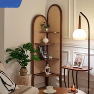 Bookshelf Triangle Living Room Corner Cabinet Rattan Balcony New Bedroom Chinese Flower Rack Floor-s