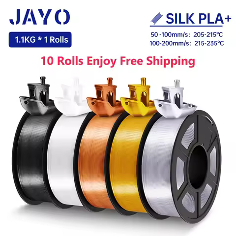 JAYO SILK PLA + Filament 1.75mm SILK PLA Plus Filament 1.1KG Smooth Silky Shiny Surface 3D Filament 