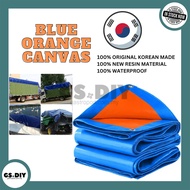 🏷️Blue Orange Waterproof Canvas💢Tarpaulin Sheet Canopy Camping Kanvas Khemah Pasar Malam Penutup Ker
