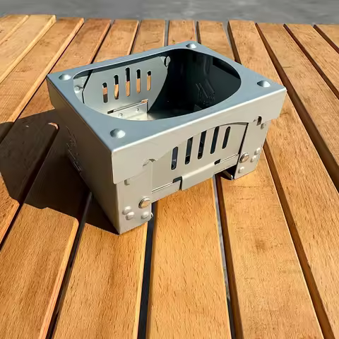 Folding Stove, 95 x 75mm Solid Fuel Camping Portable Stove Indoor Use Fuel Tablets Wood Burning Camp