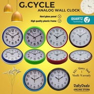 G.Cycle Round Colourful Glass Quartz Analog Modern Silent Quiet Home Office Living Wall Clock Jam Di