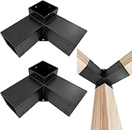 DEVALLEY 3-Way Pergola Brackets Kit, DIY Right Corner Woodwork Brackets for 4" x 4" (Actual:3.5" x 3