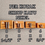 [PER BOX] WOOD SCREW NICKEL SCREW 6X3/4" 6X1" 8X1" 8X1.5" WOOD SCREW