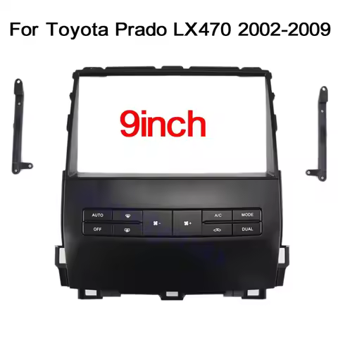2 din 9inch Car Radio Frame for Toyota Prado 120 LX470 2002-2009 Double Din Fascia DVD Frame Adapter
