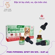 (1 Bottle)Five-Fipronil Spot On PET Removes Fleas, Ticks, Lice On Dogs, Fast Effective and Safe