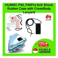 Huawei mate 40pro P40, P40 Pro/ P40+ P50 Pro  Anti Shock Case Lanyard Cross Body Phone Case Transparent Tough Slim case