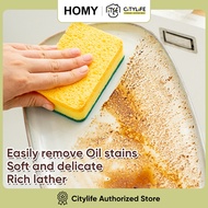 Citylife Kitchen Cleaning Dishwashing Sponges Dual-Side Scrub Sponge Kitchen Sponge