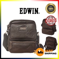 EDWIN ORIGINAL COW LEATHER SLING BAG CROSSBODY BEG LELAKI KULIT ORIGINAL LEMBU ASLI BEG SILANG BRAND