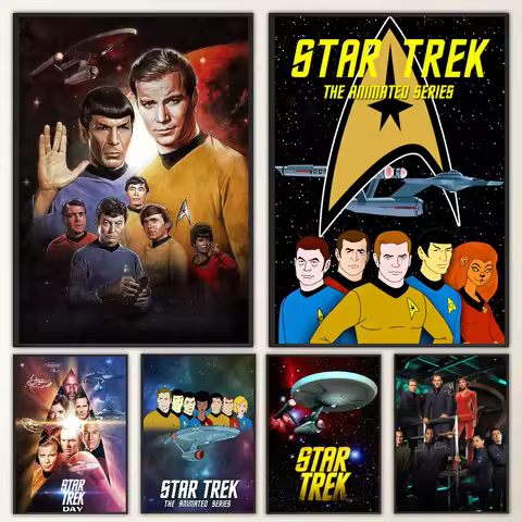 1pc TV Star Trek Anime Poster Self-adhesive Art Waterproof Paper Sticker Coffee House Bar Room Wall 