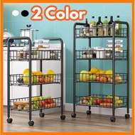 [SG SELLER] 2/3/4/5 Tier Rolling Utility Cart Kitchen Trolley Rolling Rack Storage Cart with Wheels Home / Baby