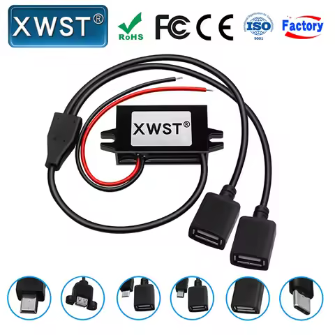 XWST DC to DC Converter 12v to 5v 3A 15W Car Power Supply 8v-22v to 5vdc Micro Mini USB Step Down Bu