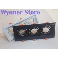 Designer Lighting Eyeball Casing with GU10 Triple Eyeball Fitting Square Recessed Spotlight Downligh