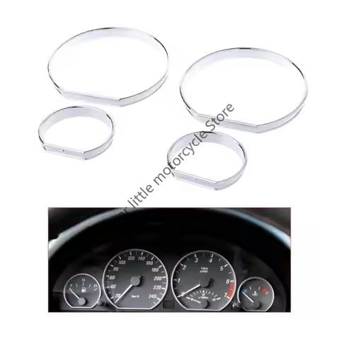 R9CC Chrome Gauge Dial Rings Bezel Trim Speedometer AC M-Tech For E46 for M