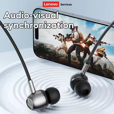 Lenovo YF20 Full In-Ear Wired Earphones Type-C/3.5mm Anti-tangled Headphones 9D Surround Sound Ultra