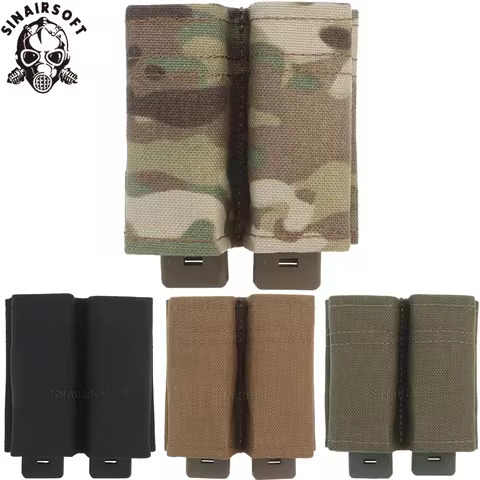 Tactical FAST 9MM Pistol Single/Double Magazine Pouch MOLLE Mag Pouch with Quick Release Kydex Inser