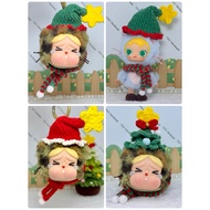 Scarf Hat Christmas Set CRYBABY Wild but Cutie Keychain Bag Charm Baby Cat
