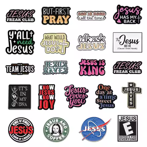 Jesus Freak Club Enamel Pin Jesus Has My Back Emblems Religion Brooches Lapel Badge Jewelry Gifts Fo