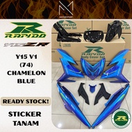 COVERSET Y15 V1/V2 LIMITED EDITION (74) CHAMELON BLUE YAMAHA Y15 RAPIDO COVERSET STICKER TANAM MOTOR