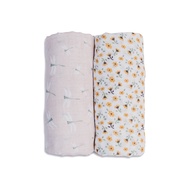 LULUJO ชุดผ้าอ้อมมัสลินคอตตอน ขนาด 100x100 cm. 2  ชิ้น 2-pack Cotton Swaddles - Vintage Floral / Dra