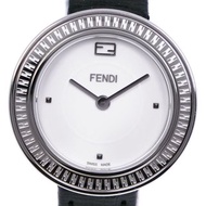 【日本直送】FENDI 芬迪 My Way 腕錶 35000S 不鏽鋼 x 皮革 黑色 石英 指針式顯示 白色錶盤 女士【二手】