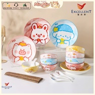 Cute Bear Shaped Flared Porcelain Bowl, Noodle Bowl, Soup Bowl, Cute Bear Shaped Bowl