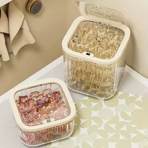 Clear Laundry Capsule Dispenser - Odorless plastic storage container for detergent and dryer sheets,