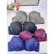 B695 Plus Size Women Bra Wired Lace Bra DE Cup 44-48 Baju Dalam Wanita Bra Berwayar 3 Row 2 Hook
