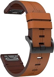 GANYUU Leather QuickFit Watch Band Strap For Garmin Fenix 7X 6X 5X 3 3HR Wristband Strap For Garmin Fenix 7 6 5 935 945 Watch 22 26mm Strap (Color : 27, Size : 26mmFenix 6X Pro)