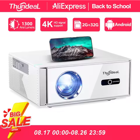 ThundeaL TD95W Android Projector Full HD 1080P WiFi 2K 4K Home Cinema Portable Smart TV Video Movie