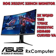 ASUS ROG STRIX XG32VC 32 INCH CURVED WQHD 2K VA ( FREESYNC / HDR400 / 1MS/ 170HZ ) GAMING MONITOR