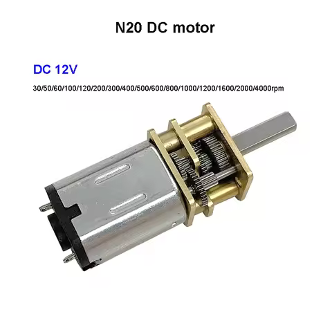 DC 12V N20 Mini Micro Metal Gear Motor with Gearwheel 30/50/60/100/120/200/300/400/500/600/800/1000/
