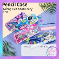 Tin Pencil Case Set K-658 Tin Pencil Case + Stationery Set Pencil Case