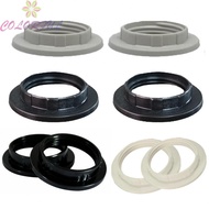 Screw Bulb Lamp Holder Reducer Ring for E14/E27 Lamp Shade Black/White (2PCS)