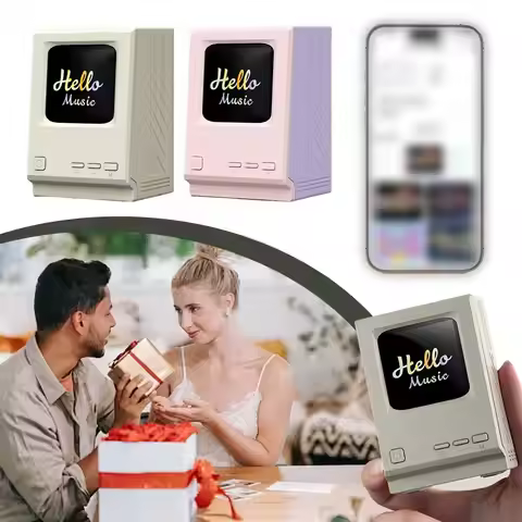 New Retro Lyrics Bluetooth Speaker Alarm Mini Clock With DIY Image Projection Functionality Dynamic