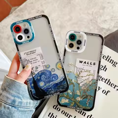 Van Gogh Starry Night Art Aesthetic Blue Wave Soft Clear Case for Huawei Honor X7B X8B X9B Nova 5T 7