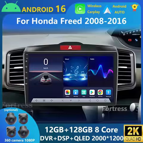 Android 16 wifi+4G Carplay AUTO BT Car Radio For Honda Freed 1 Spike 2008-2016 Navigation GPS Video 