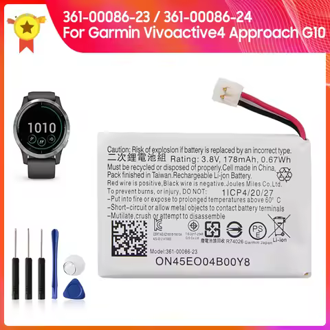 Replacement Battery 361-00086-23 / 361-00086-24 178mAh For Garmin Vivoactive4 Approach G10 High Qual