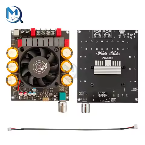 DC 18-50V ZK-6002 Pure Post Amplifier Board 2.0 Stereo With High And Low Frequency Modulation 600W+6