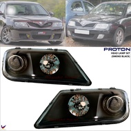 (GLASS) Proton Waja MMC R3 (2000) Smoke Black Front Head Lamp Light Lampu Set Hitam Besar Depan Kaca