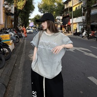 GUPO Form Boxy Unisex Local Brand Washed Limitless Club Denim T-Shirt – ATJ01