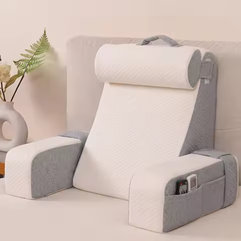 Wedge Reading Pillow with Arms, for TV, Books, Nursing, Backrest Bed Pillow, Sit Up in Comfort